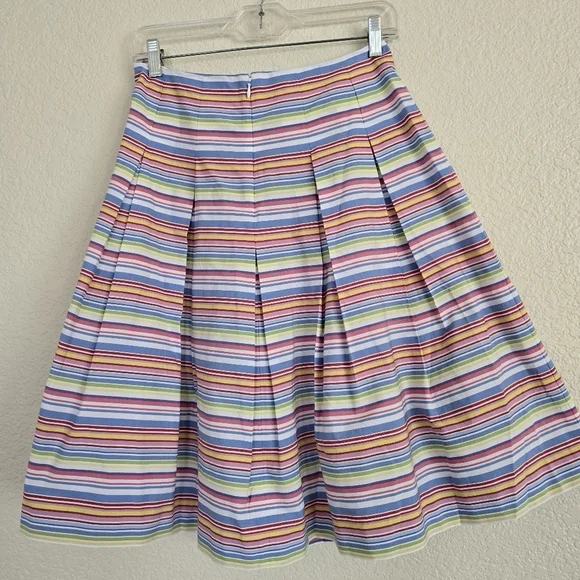 Talbots Full Pleated A Line Skirt Rainbow Stripes size 2 - Picture 6 of 6